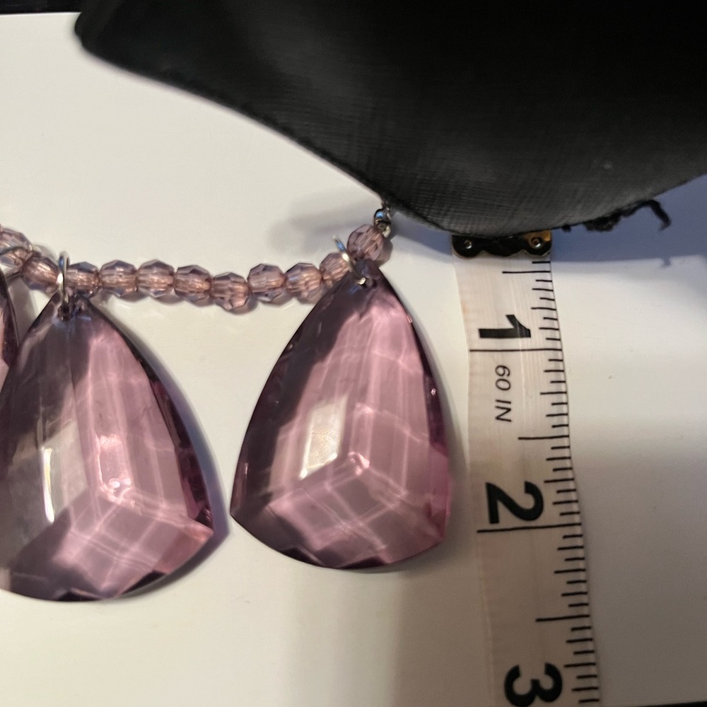 Rue21 black faceted double layer Teardrop Necklace - Picture 7 of 11